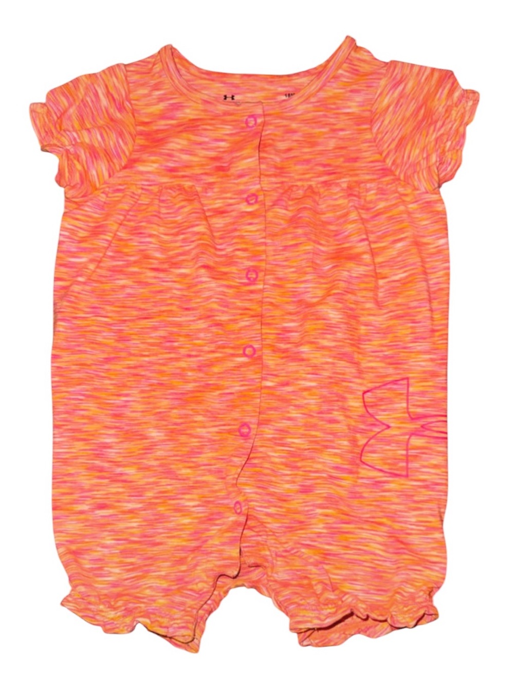 Under Armour Girls' Pink Orange Space-Dye One-Piece 18M